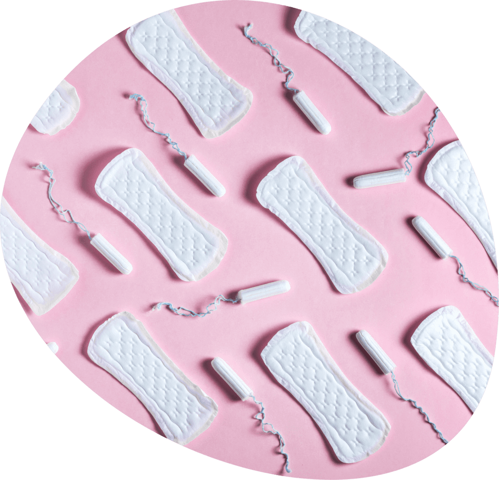 Many tampons and pads